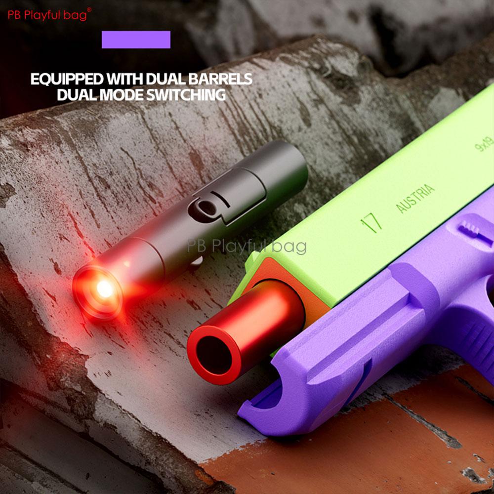 Pistolet jouet 2 en 1 G17 à double mode, modèle d'éjection de coquille, pistolet laser de divertissement avec cible, jeu de pistolet jouet pour enfants