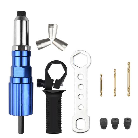 1 Set Metallnieter, komfortabler Griff, hohe Härte, rutschfester Griff, müheloser legierter Stahl, hohe Festigkeit, elektrische Nietmaschine für die Werkstatt