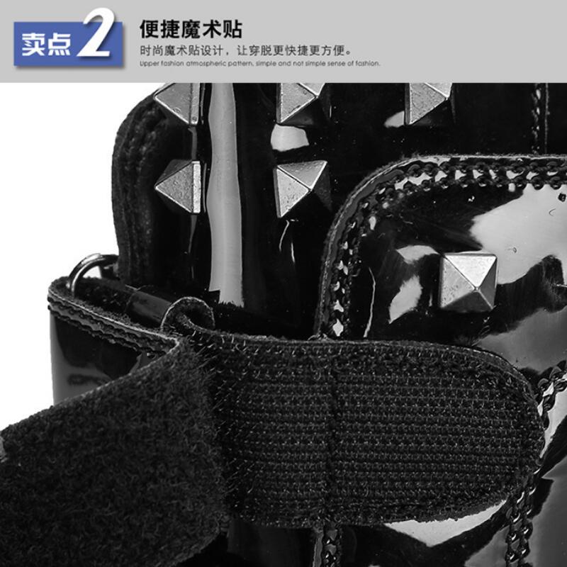 New sporty sneakers, hip-hop style men's shoes, Korean trendy shoes, British rivet high-top shoes, street dance sneakers 7