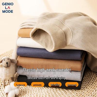 GENIOLAMODE Men's Turtleneck Knit Sweater