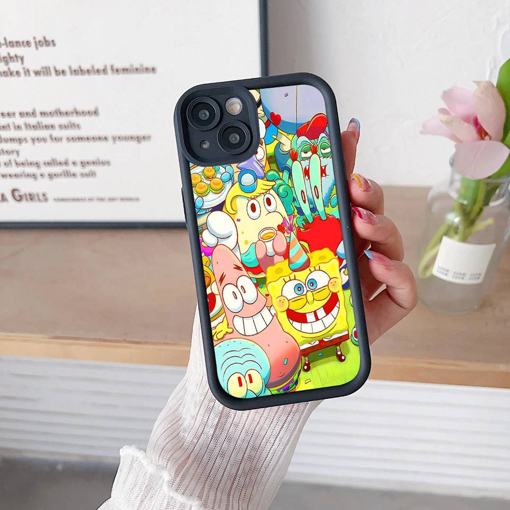 Cartoon Cute S-SpongeBob Anime Phone Case For IPhone 17 16 15 14 13 12 11 Air Plus Pro Max Soft Back Cover