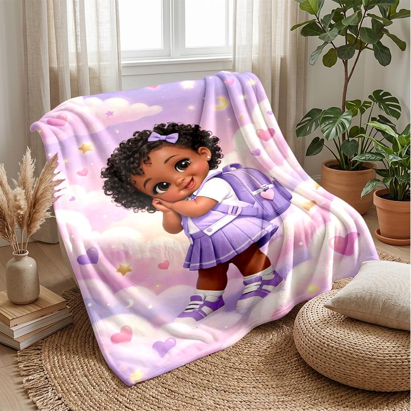 Purple Dreamscape Theme blanket Lightweight Warm Flannel Blanket Decorative Throw Blanket for Home Decoration