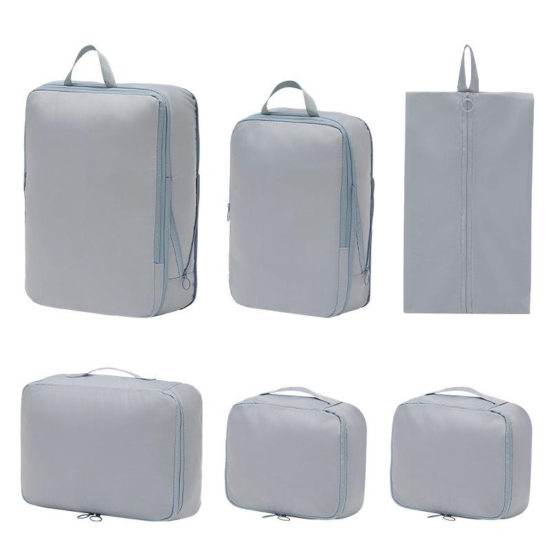 Set of 6 Compression Fabric Luggage Organizers for Efficient Storage and Organization While Traveling