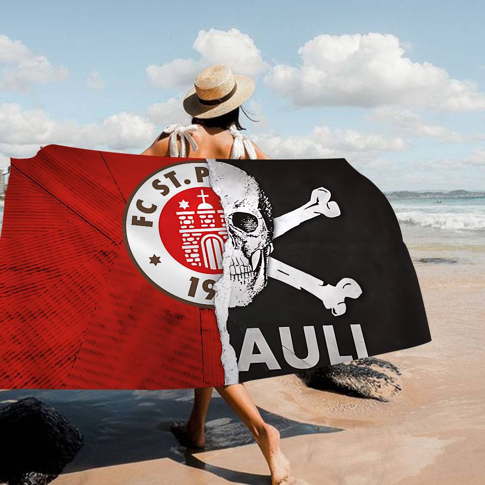 F-FC S-St. P-Pauli Microfibra Stampato Asciugamano da Spiaggia Arrampicata Yoga Spiaggia Nuoto Corsa Assorbente Morbido Asciugamano