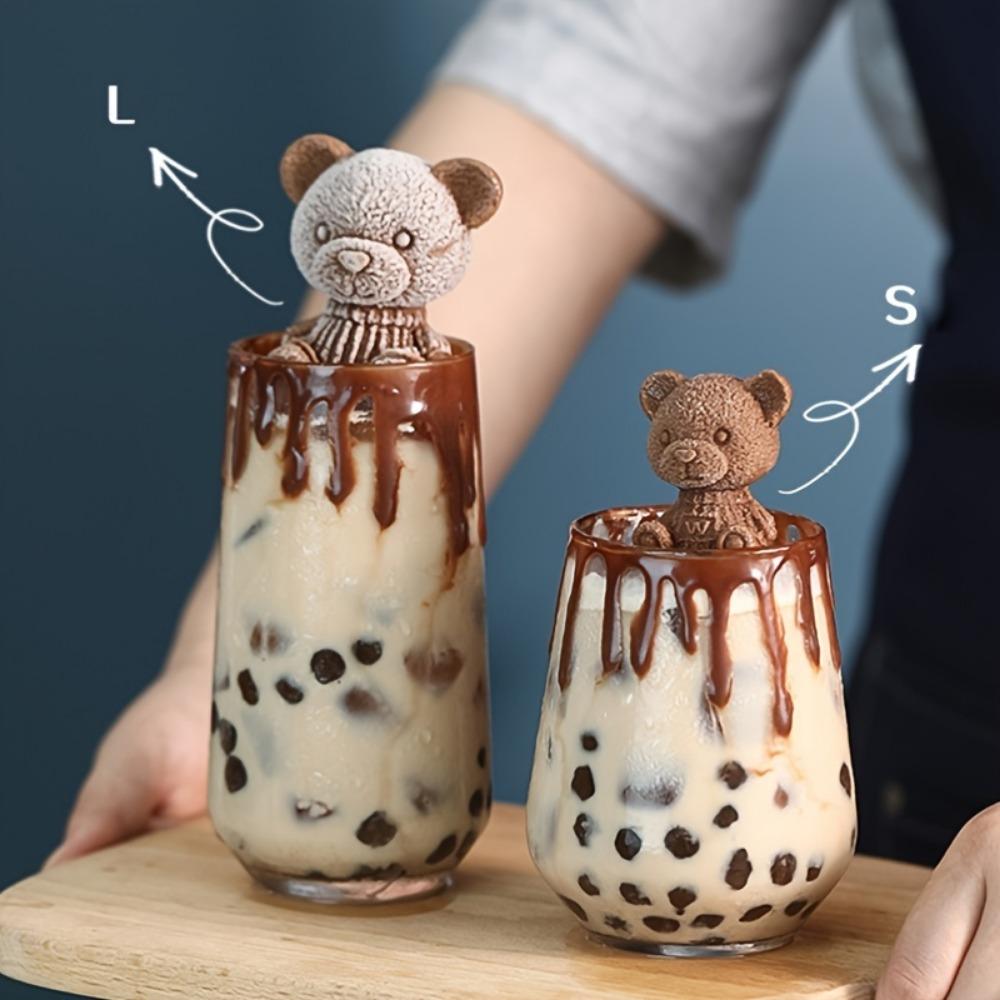 1 ks silikonová forma na medvídka ledová kostka medvěd forma DIY ledová kostka, pryskyřice, svíčka, formy na čokoládu roztomilá 3D dekorace nápoje