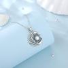 Huitan Aesthetic Sun and Moon Design Women's Pendant Necklace with Imitation Opal Stone Boho Style Beach Vocation Jewelry Gift