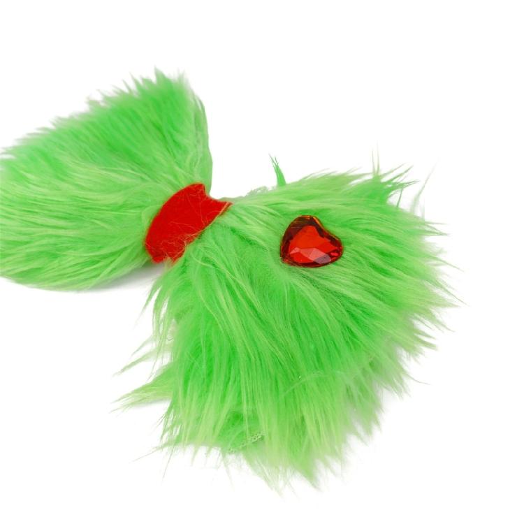 Hair Clip/Headband Plush Green Design Easy Snap Fastener Jewelry For Christmas Celebrations Family Gatherings