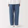 MUJI Washed Denim Easy Tapered Pants Women