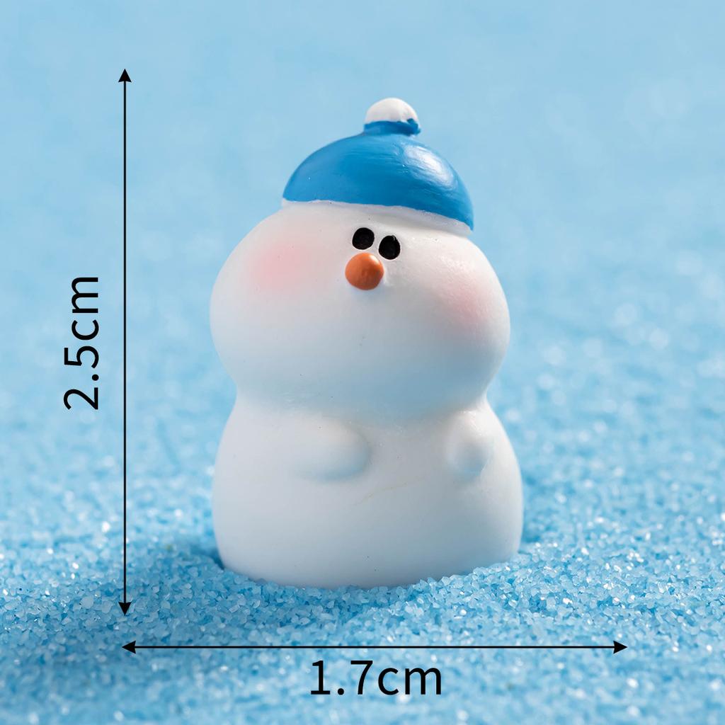 Miniature Decoration Exquisite Snowman Resin Figure Christmas Micro Landscape Cute Snowman Ornament For Desktops Indoor Outdoor