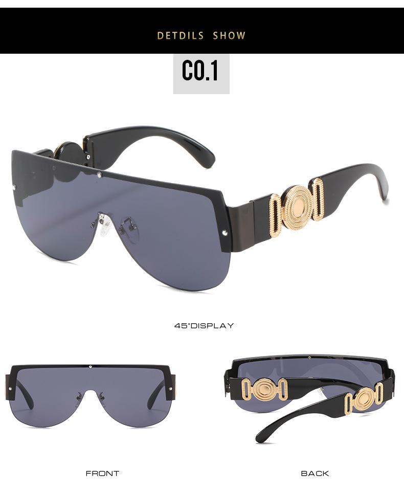 2021 Trendy European & American One-Piece Large Frame Sunglasses