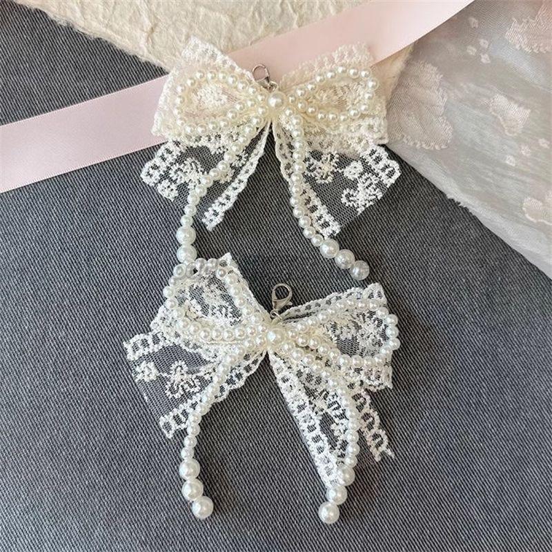 1/2 Pcs Pearl Bow Shoe Laces Charms Shoe Flower Buckle Premium Decorative for Sneakers Fashion Women's Shoe Charm Accessories