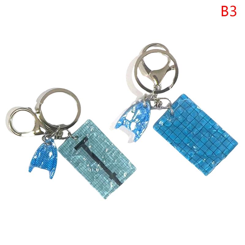 

Креативный брелок для ключей «Бассейн» Волнистый брелок Украшения Брелок для ключей от машины Брелок для ключей «Бассейн» Alltaglich Подвеска Подарок пловцу