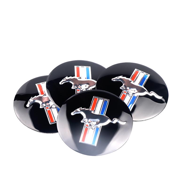 AJU1 4pc 56mm Car Styling Wheel Center Hub Cap Sticker Auto Decoration Decals For Ford Mustang Shelby Edge Fiesta Mondeo Wheel hubcap