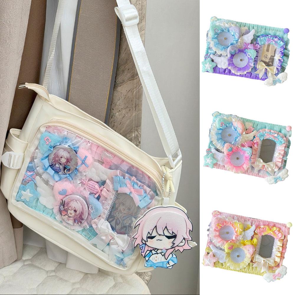 Ita Bag Anime Anstecknadelhalter Set Bunte Dekoration Kawaii Pin Anstecknadel Organizer Handgefertigte Spitze Rückwand Anstecknadel Display Board