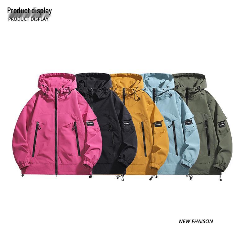 2025 Trendy Windproof & Waterproof Hooded Mountaineering Jacket - Unisex Spring/Autumn Outdoor Hiking & Fishing Outerwear