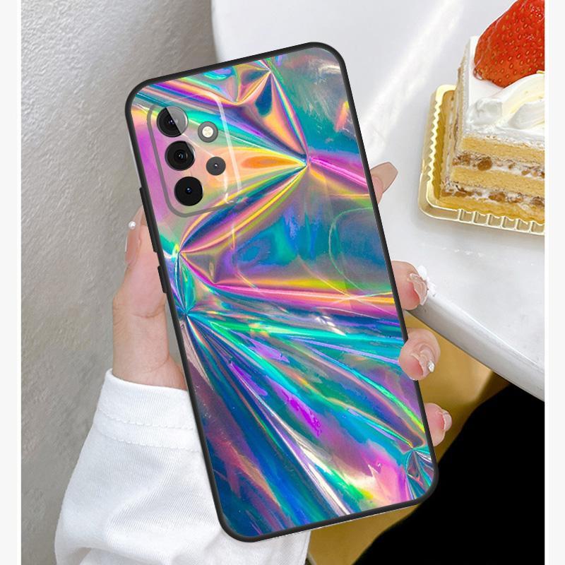 Rainbow Holographic Iridescence Case For Samsung Galaxy A15 A25 A35 A55 A51 A71 A12 A32 A52 A13 A33 A53 A14 A34 A54 Cover