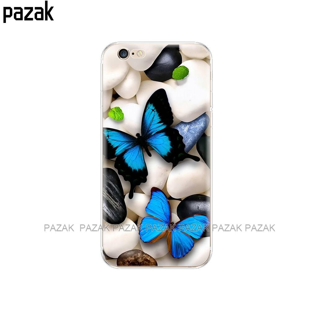 Silicone Cover Phone Case For Iphone 6 X 8 7 6s 5 5s SE 2020 Plus 10 XR XS 11 Pro Max Case Butterfly Roses Flower