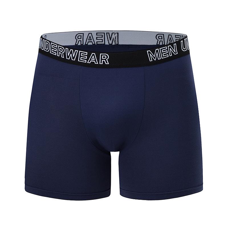 4 Pack Men's Boxer Briefs Mid-Length Solid Color Basic Stretch Cotton Underwear Plus Size