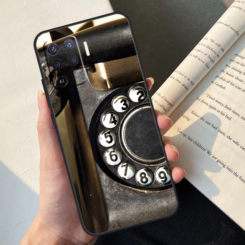 Retro Rotary Dial Telephone Case For Oppo A58 A98 A78 A18 A38 A60 A80 A40 A77 A57 A17 A74 A54 A94 A96 A76 A16 A15 A5 Pro