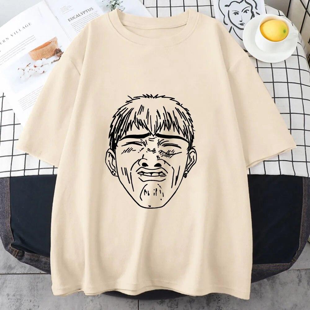 GTO Great Teacher Onizuka T-Shirts Unisex/Frauen 100 % Baumwolle T-Shirts Hübsche ästhetische T-Shirts Strichmännchen Harajuku Bequemes Unisex-T-Shirt