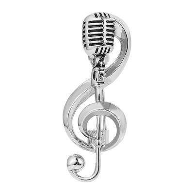 Mode Retro Mikrofon Musik Brosche Musiknote Mikrofon Anstecknadel Legierung