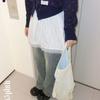 The Pink Women Dot Lace Patch Color Block Knit Cardigan