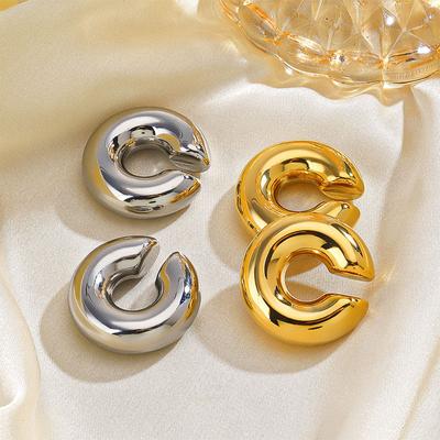 Punk Nicht Piercing Metall Gold Farbe Chunky Ohr Manschette Unisex Bold Aussage Dicke Knorpel Manschette Ohrringe Heiß