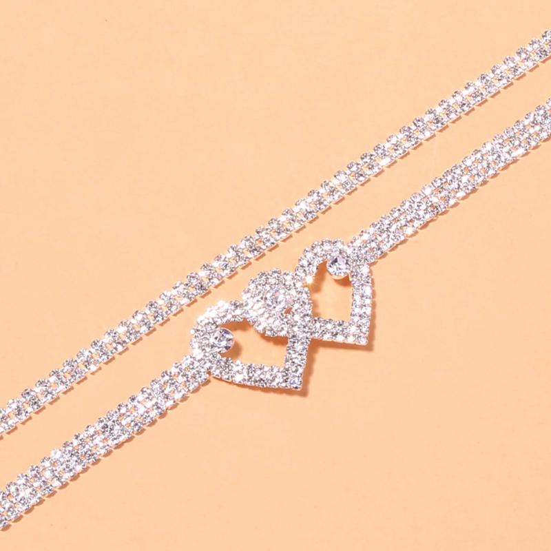 Beautiful Dazzling Cubic Zirconia Chain Anklet for Women Fashion copper Color Ankle Bracelet Barefoot Sandals Foot Jewelry