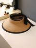 Women's Summer New Style Sun Hat Large Brim Empty Top Straw Hat UV Protection Non-Lightproof Big Brim Hat Travel Cap
