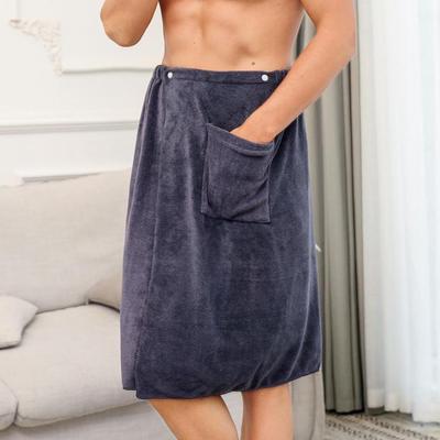 Men's Microfiber Quick-Dry Bath Skirt - Soft, Absorbent, Wearable Towel with Buckle