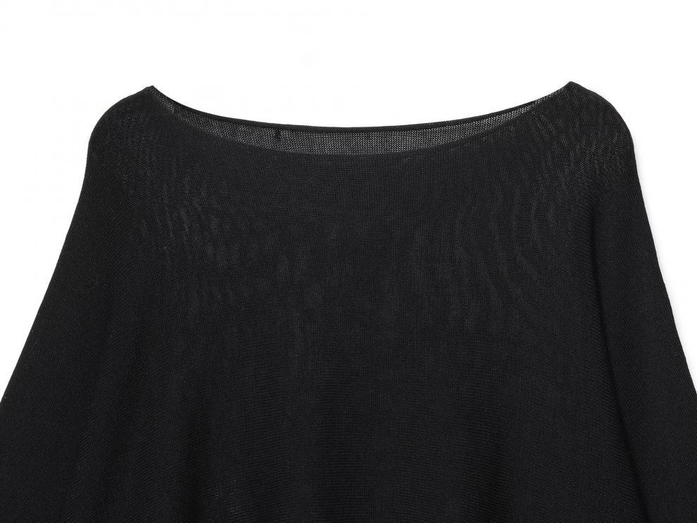 European and American style, new women's clothing, fashionable, versatile, cross-border comfortable black flat needle knitted sweater