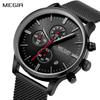 Men Watches Mesh Stainless Steel Quartz Chronograph Watch Clock Relogio Masculino for Male Students Relogios