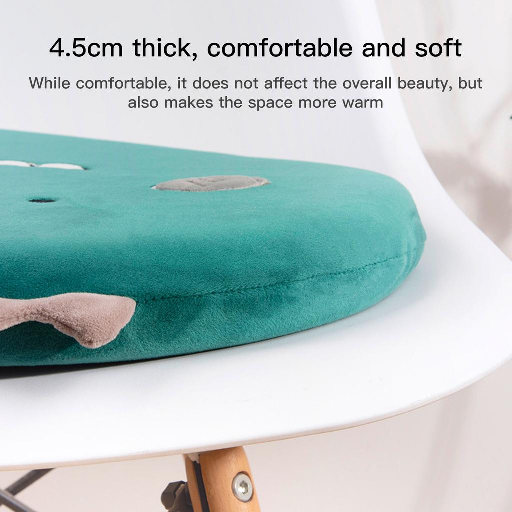 Memory Cotton Cushion Round Cute Dinosaur Shaped Soft Removable Cover Cushion Green 40 x 40 x 4.5cm