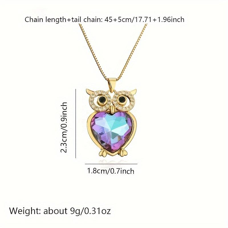 Crystal Owl Necklace for Women Creative European AmericanJewelry Accessory Gift