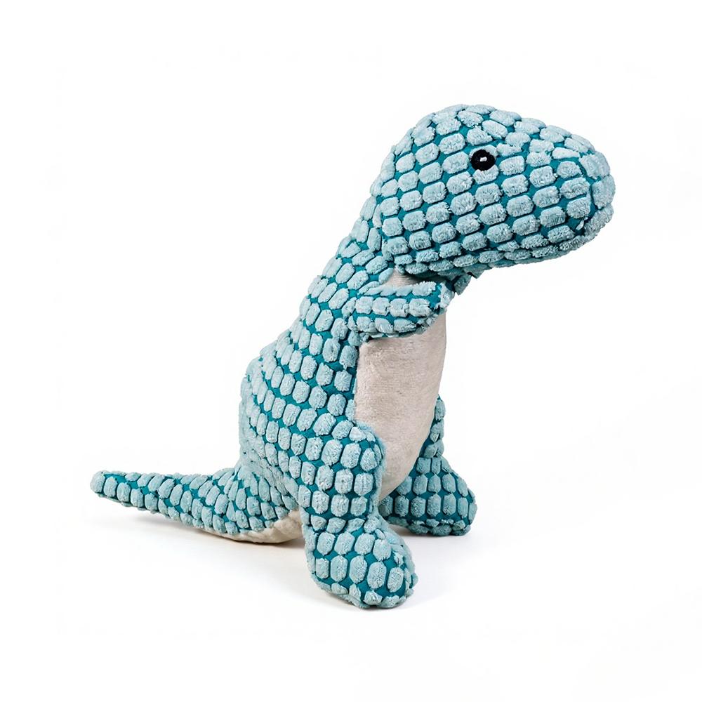 Dog Pet Plush Dinosaur Toys Sound Interactive Dog Chew Toys Plush Stuffing Squeak Pet Supplies синий