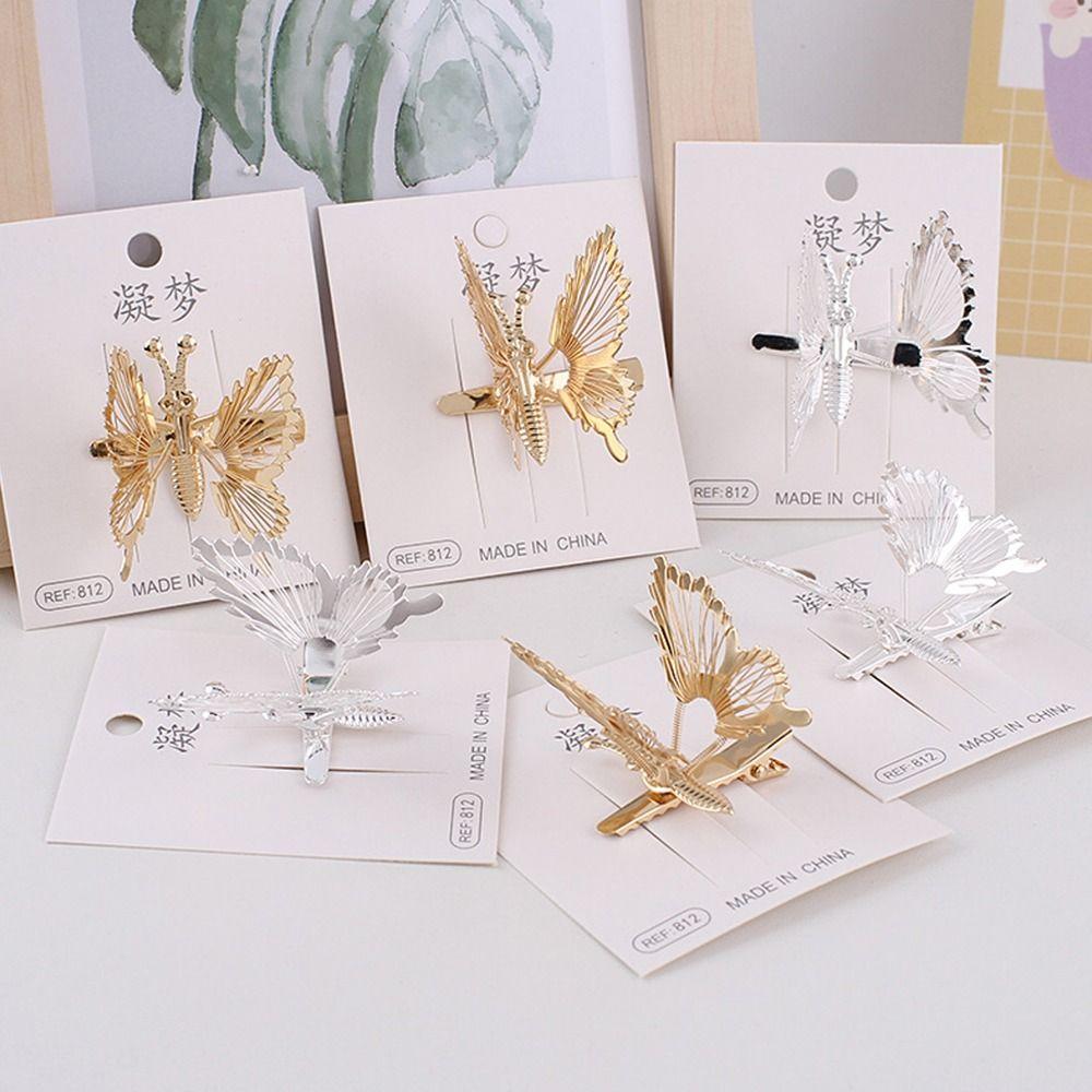 Spring Moving Butterfly Hairpin Gold Silver Bangs Hairclip Gift Butterfly Hair Clip