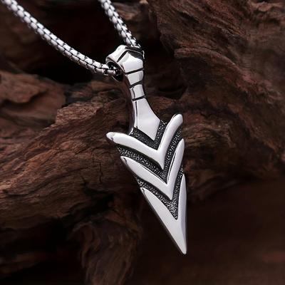 Vintage Arrow Pendant Necklace Cool - Minimalist Fashion Men's Jewelry Gift.