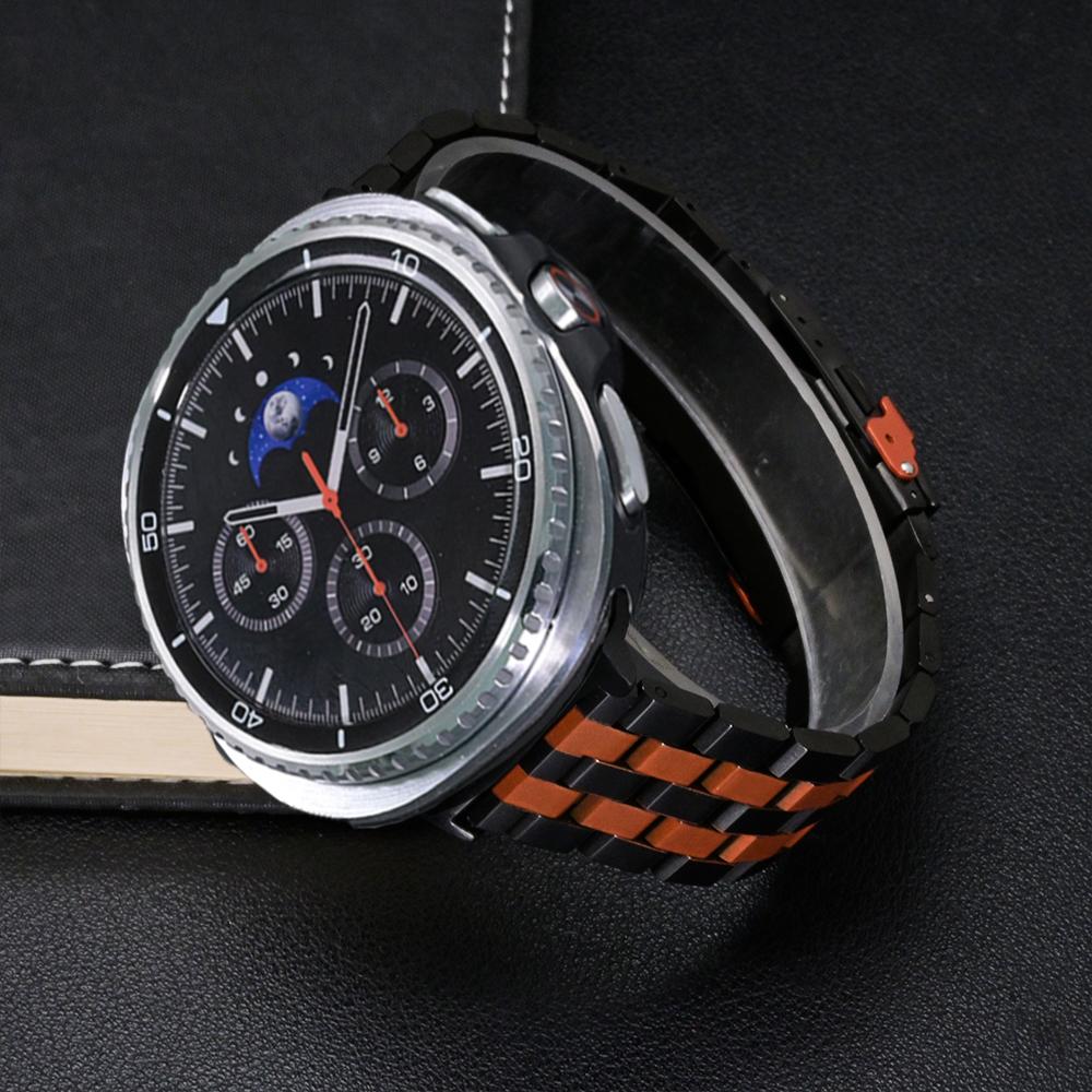 No Gaps Stainless Steel Bracelet for Samsung Galaxy Watch 8Classic 46mm Titanium Orange Band for GALAXY 8 40mm 44mm Luxury Strap