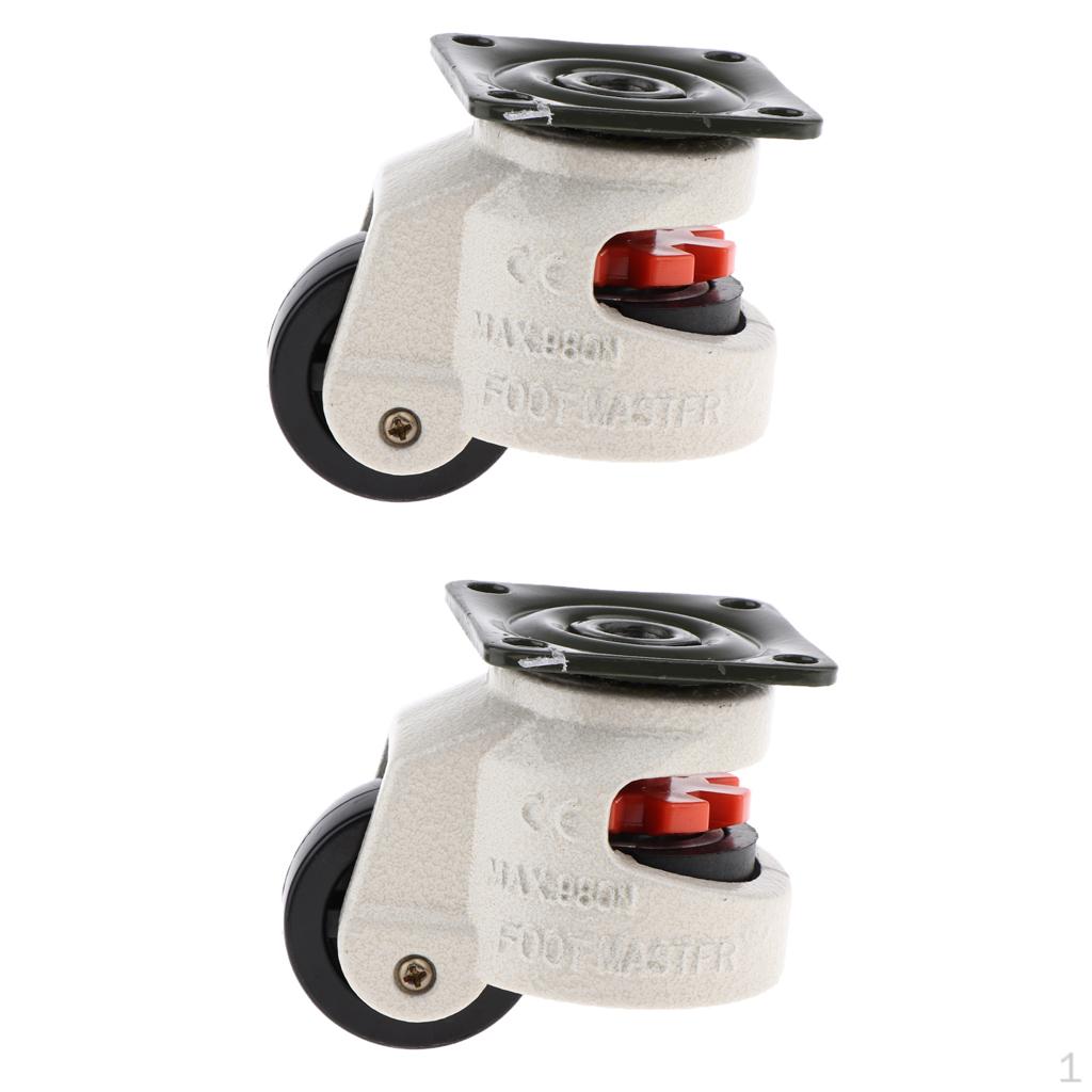 

2Pcs Nylon Alloy Wheels Leveling Rollers Flexible Low Noise Caster