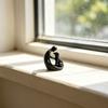 Dog And Owner Statue Ornament, Compact 3D Printed Sculpture, Nordic Minimalist Desktop Decoration for Pet Lover Home Crafts
