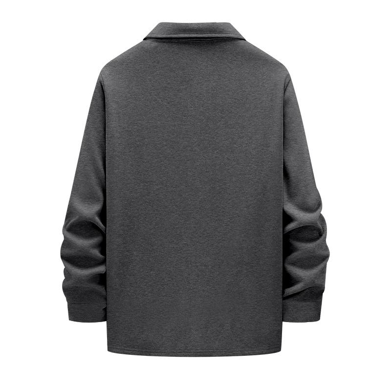 American Style Heavyweight Retro Workwear Jacket - Long Sleeve, Plus Velvet, Warm, Casual, Loose Fit
