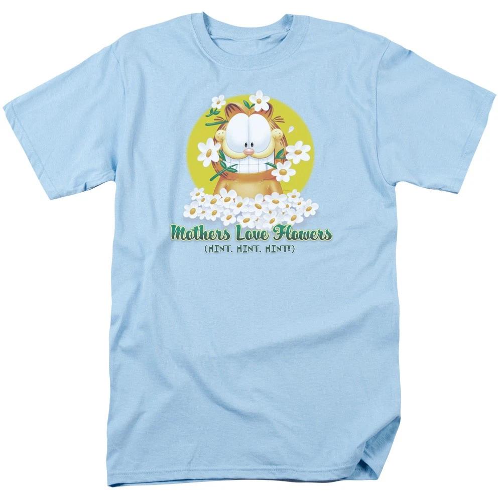 Garfield - Mothers Love Flowers - Unisex Short Sleeve Children s T-shirt - Blue 100