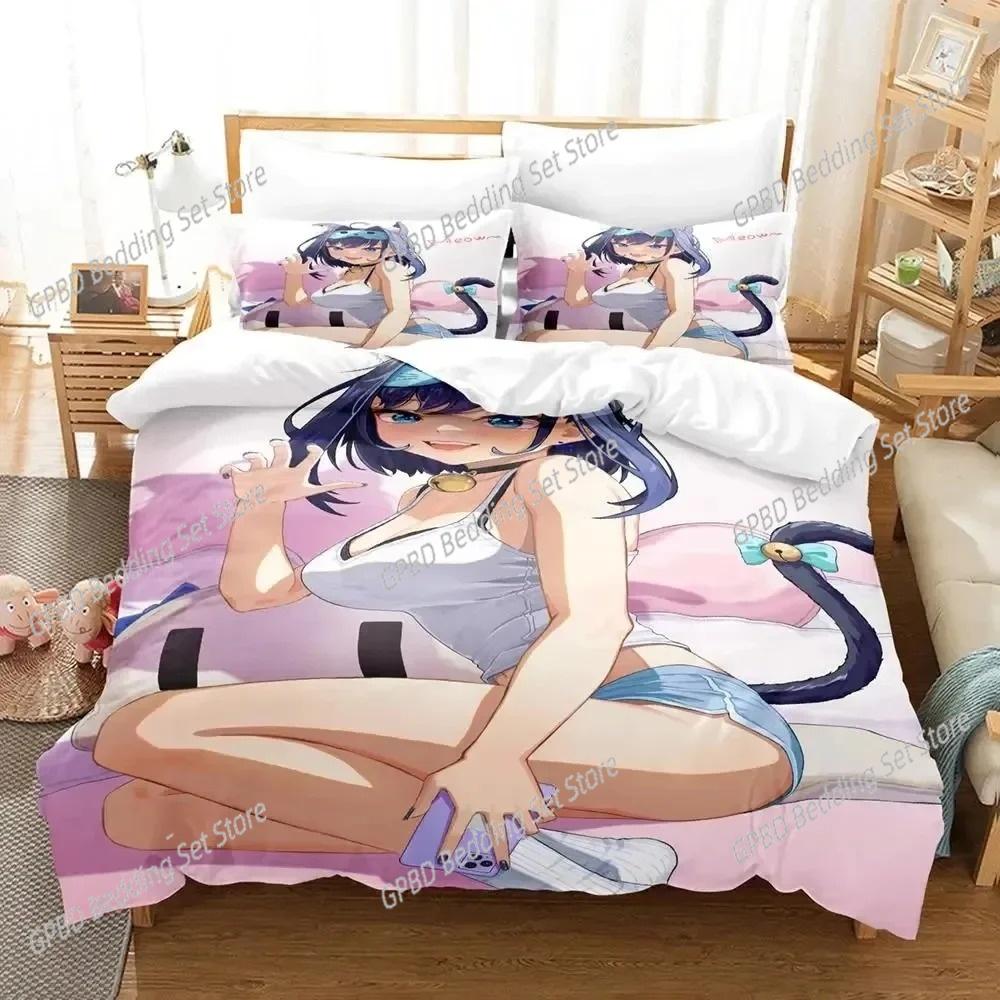 Comforter 3D Print Anime Ouro Kronii Bedding Set Bedroom Soft Modern S Comefortable Kids And
