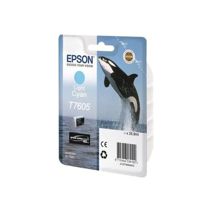 Epson T7605 Light Cyan Ink Cartridge - Orca (C13T76054010)