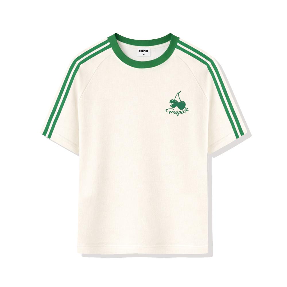 Geulapig Cherry Pick Oversized Track Short Sleeve T-Shirt 4 Colors [Grse_3503]