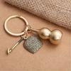 Practical Sturdy Brass Gourd Keychain With Hollow Designs Easy To Use Portable for Keys or As Bag Accent Accessory