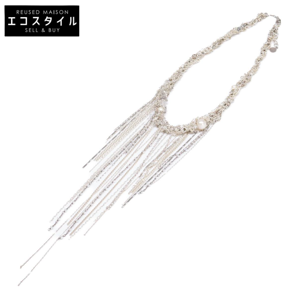 

gunda MUTANT Pearl/Stone Chain Necklace SilverUsed