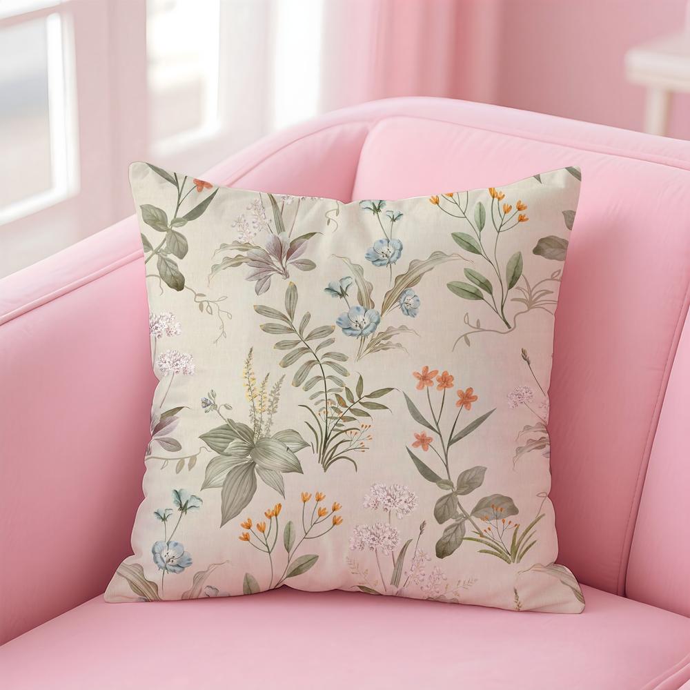 Flower Pattern Cushion Cover Comfortable Reversible Pillow Cover Ideal for Car Sofa Bedroom  Beyond