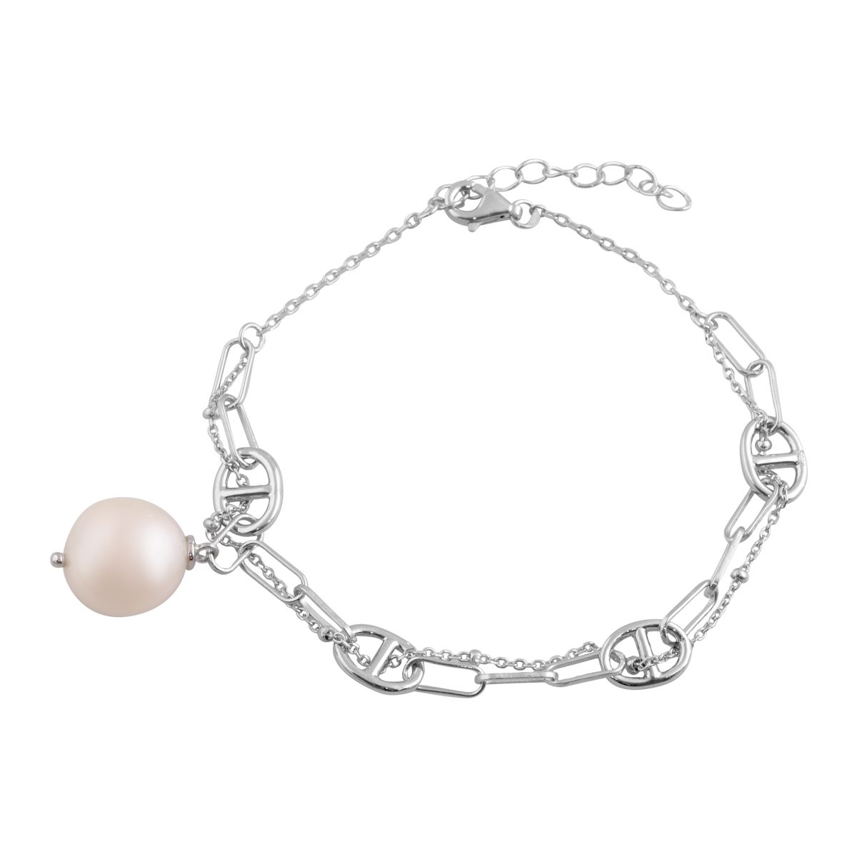 

Срібний браслет з натуральними перлами. (2098690) 1720 білий