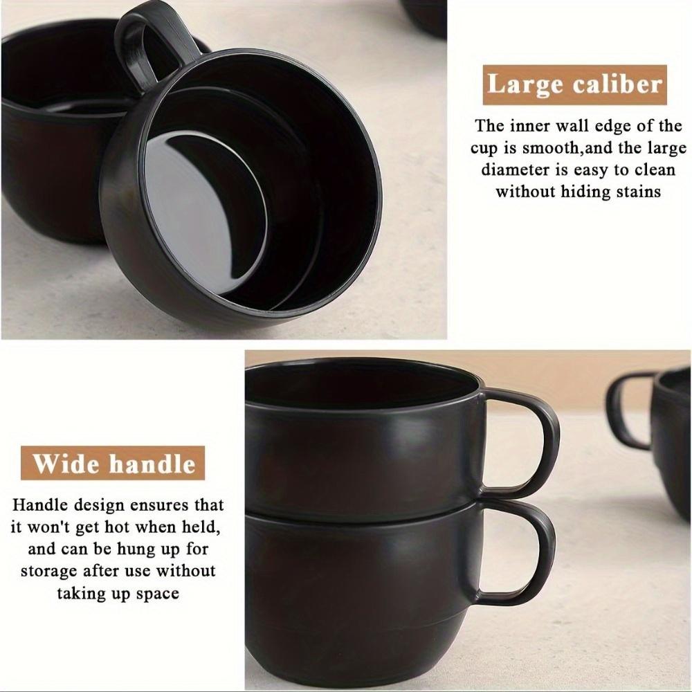 6 ks Kávové hrnky Kávové šálky 12oz Odolné Lehké Plastové Hrnky pro Domov Venkovní Piknik Kempování Narozeninový Dárek Stohovatelné Kávové Hrnky Plastový Šálek